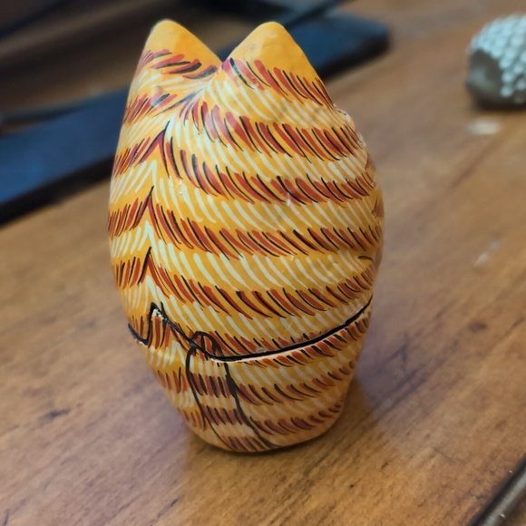 Ginger or orange cat jewelry box knickknack box - Picture 2 of 6
